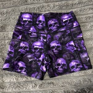 CVG Purple Skull Print Shorts